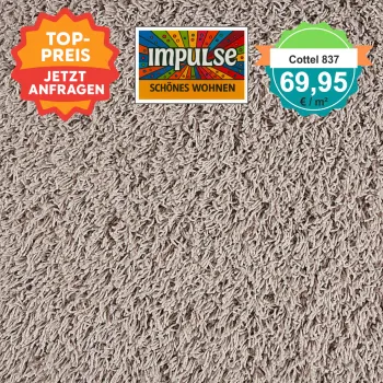 Draufsicht JAB Cottel 837 Greige – Teppichboden, Farbe Greige, Preis 69,95 €/m²